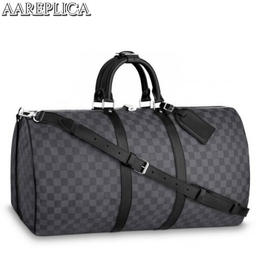 Replica Louis Vuitton Keepall Bandouli??re 55 Damier Graphite N41413