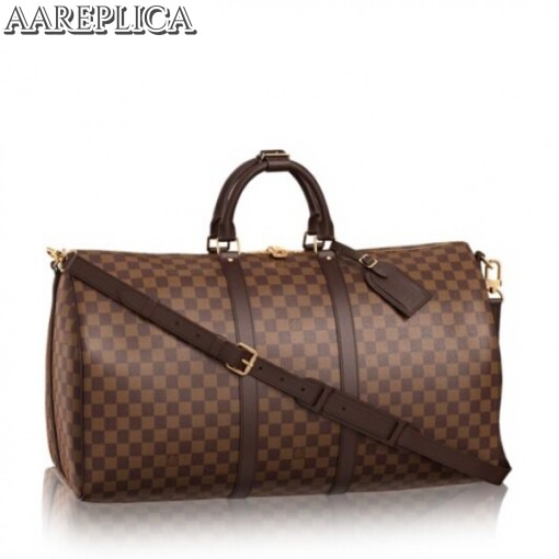 Replica Louis Vuitton Keepall Bandouli??re 55 Damier Ebene N41414