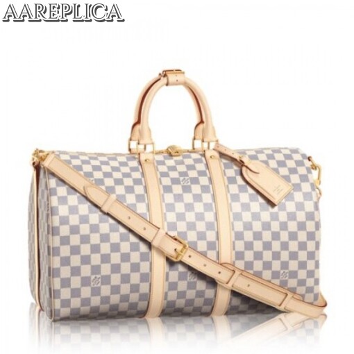 Replica Louis Vuitton Keepall Bandouli??re 45 Damier Azur N48223