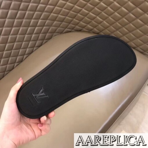 Replica Louis Vuitton Waterfront Mules In Black Iridescent Monogram 7