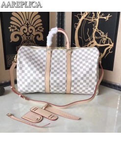 Replica Louis Vuitton Keepall Bandouli??re 45 Damier Azur N48223 2