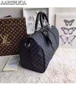 Replica Louis Vuitton Keepall Bandouli??re 45 Damier Graphite N41418 2