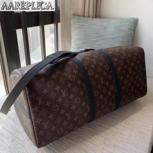 Replica Louis Vuitton Keepall Bandouli??re 55 Monogram Macassar M56714 7