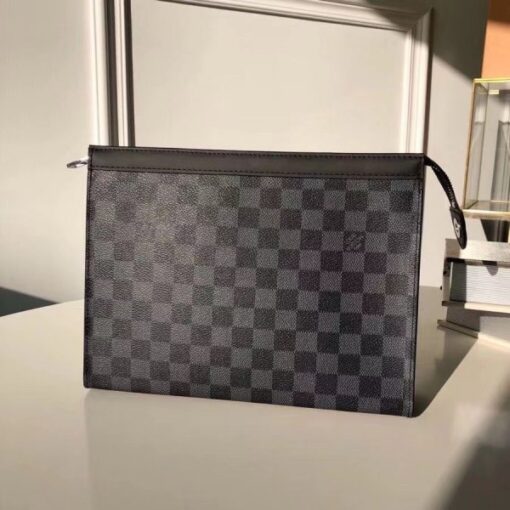 Replica Louis Vuitton Pochette Voyage MM Damier Graphite N41696 5