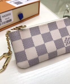 Replica Louis Vuitton Key Pouch Damier Azur N62659 2