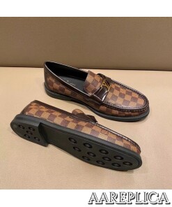 Replica Louis Vuitton Major Loafers In Damier Ebene Canvas 2