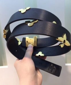 Replica Louis Vuitton LV Iconic Metallic Flowers 30mm Belt M9310U 2