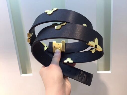 Replica Louis Vuitton LV Iconic Metallic Flowers 30mm Belt M9310U 2