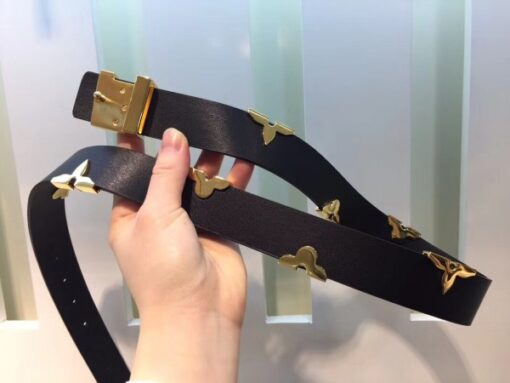 Replica Louis Vuitton LV Iconic Metallic Flowers 30mm Belt M9310U 3