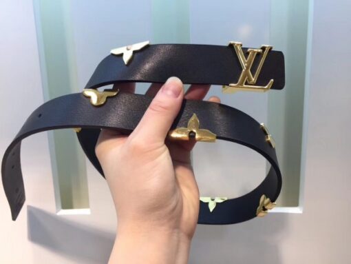 Replica Louis Vuitton LV Iconic Metallic Flowers 30mm Belt M9310U 4