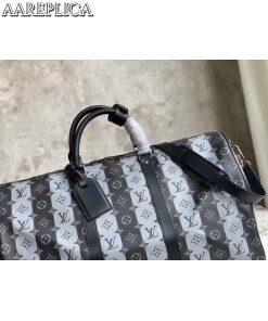 Replica Louis Vuitton Keepall Bandouliere 55 Monogram Stripes Eclipse M45966 2