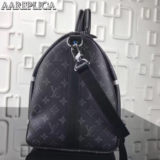 Replica Louis Vuitton Keepall Bandouli??re 55 Monogram Eclipse Flash M43414 7