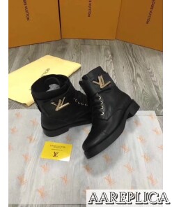 Replica Louis Vuitton Black Wonderland Ranger Boot 2