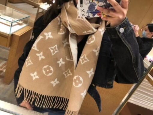 Replica Louis Vuitton Beige Daily LV Scarf M76700 7