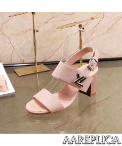 Replica Louis Vuitton Blush Leather Horizon Sandal 2