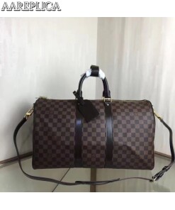 Replica Louis Vuitton Keepall Bandouli??re 45 Damier Ebene N41428 2