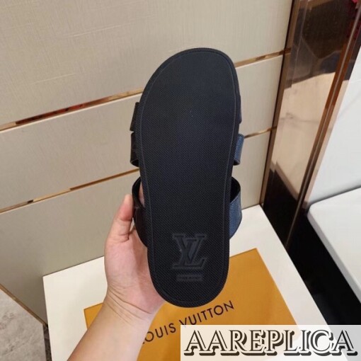 Replica Louis Vuitton Mirabeau Mules In Monogram Eclipse Canvas 5