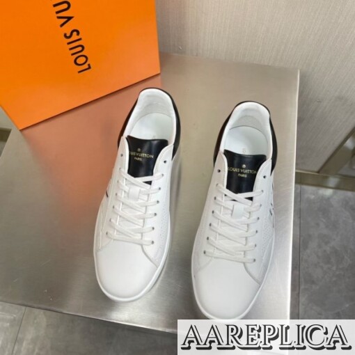 Replica Louis Vuitton Luxembourg Sneakers with Black Leather Heel 2