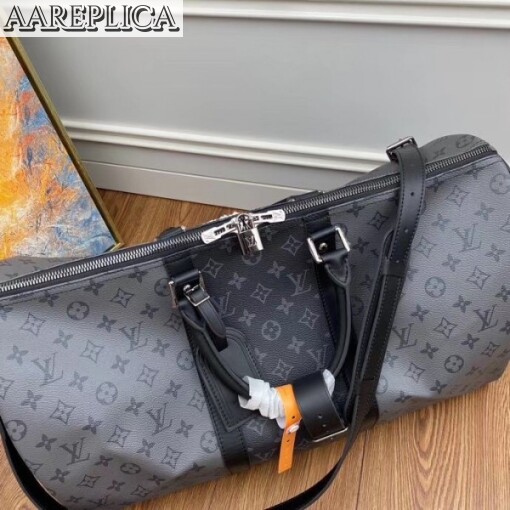 Replica Louis Vuitton Keepall Bandouliere 50 Monogram Eclipse M45392 4