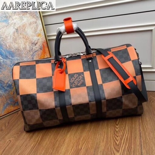 Replica Louis Vuitton Keepall Bandouliere 50 Damier Graphite Giant N40420 2