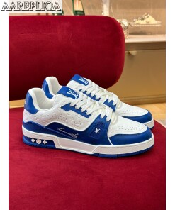 Replica Louis Vuitton LV TRAINER SNEAKER Blue 1AANER 2