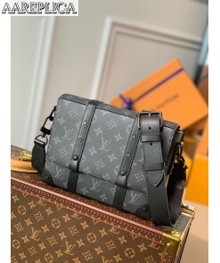 Replica Louis Vuitton TRUNK MESSENGER M45727 Monogram Eclipse canvas LV 2