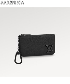 Replica Louis Vuitton Key Pouch Black Aerogram cowhide leather M81031