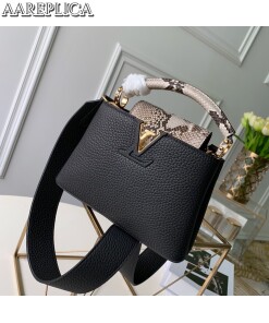 Replica Louis Vuitton Capucines Mini LV Bag Black N96467 2