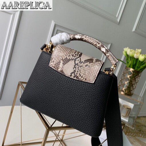 Replica Louis Vuitton Capucines Mini LV Bag Black N96467 3