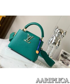 Replica Louis Vuitton Capucines Mini LV Bag Emerald Green M21164 2