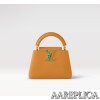 Replica Louis Vuitton Capucines Mini LV Bag Safran Imperial Yellow M21168