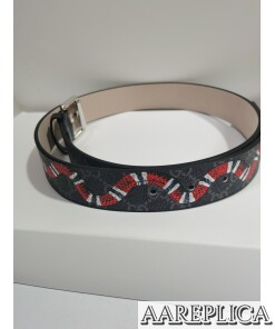 Replica Gucci GG Belt With Kingsnake Print 2