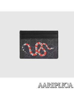 Replica Gucci Kingsnake print GG Supreme card case