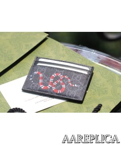 Replica Gucci Kingsnake print GG Supreme card case 2