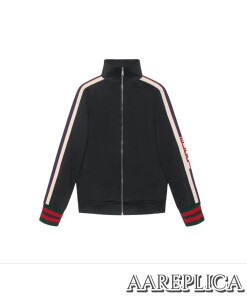 Replica Gucci Technical Jersey Jacket Black