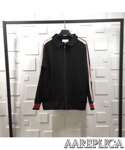 Replica Gucci Technical Jersey Jacket Black 2