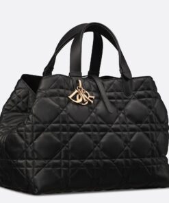 Replica Dior M2820 Large Dior Toujours Bag Black Macrocannage Calfskin