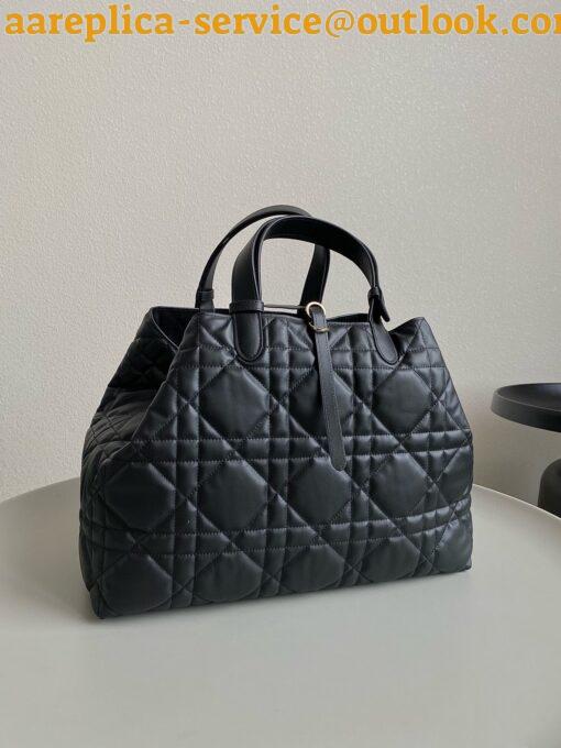 Replica Dior M2820 Large Dior Toujours Bag Black Macrocannage Calfskin 12