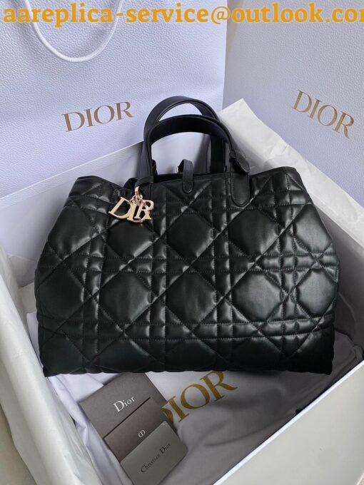 Replica Dior M2820 Large Dior Toujours Bag Black Macrocannage Calfskin 13