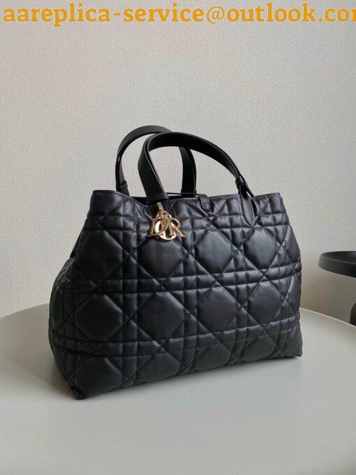 Replica Dior M2820 Large Dior Toujours Bag Black Macrocannage Calfskin 15