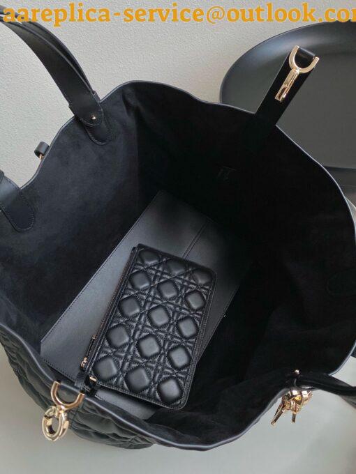 Replica Dior M2820 Large Dior Toujours Bag Black Macrocannage Calfskin 16