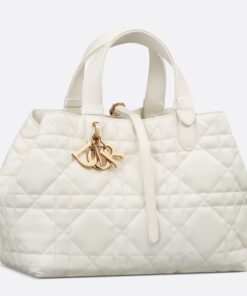 Replica Dior M2820 Large Dior Toujours Bag White Macrocannage Calfskin