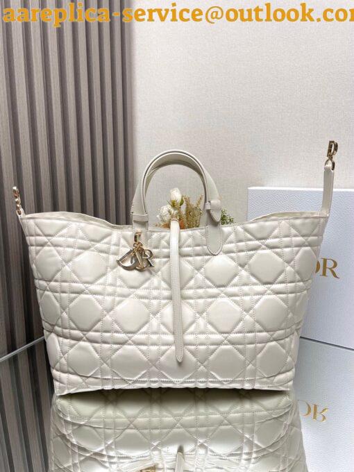 Replica Dior M2820 Large Dior Toujours Bag White Macrocannage Calfskin 10