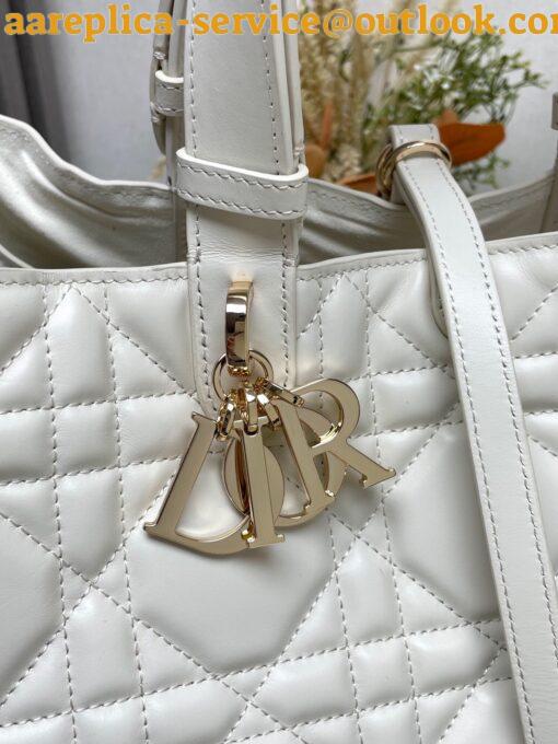 Replica Dior M2820 Large Dior Toujours Bag White Macrocannage Calfskin 13