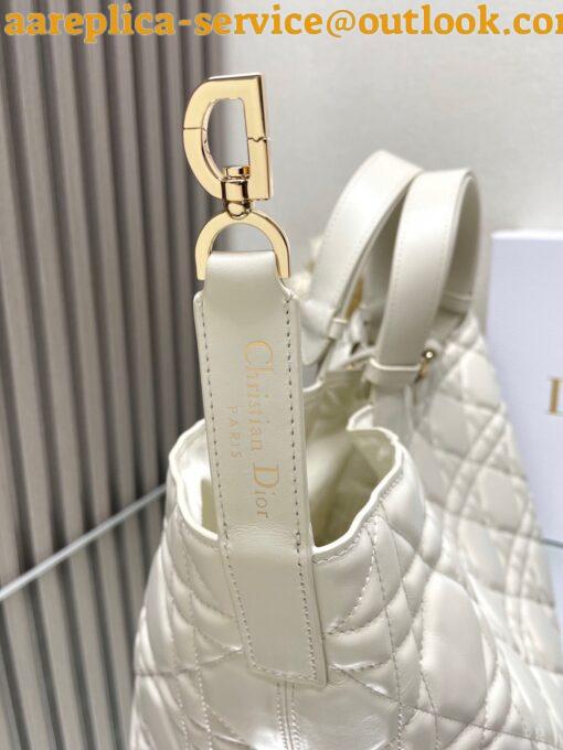 Replica Dior M2820 Large Dior Toujours Bag White Macrocannage Calfskin 14