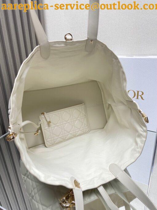 Replica Dior M2820 Large Dior Toujours Bag White Macrocannage Calfskin 17