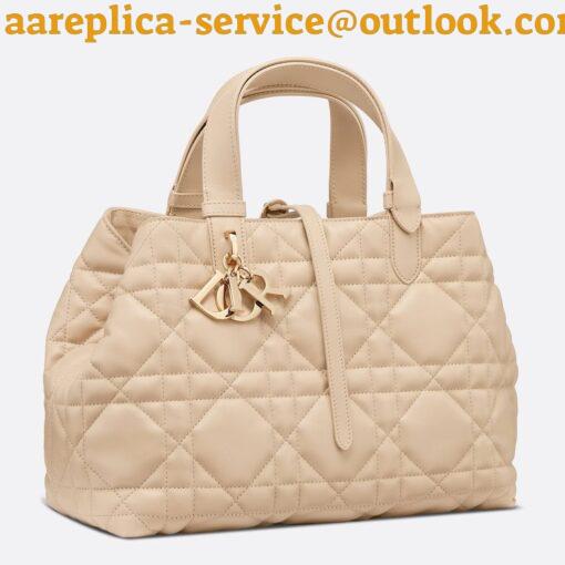 Replica Dior M2821 Medium Dior Toujours Bag Beige Macrocannage Calfskin 9