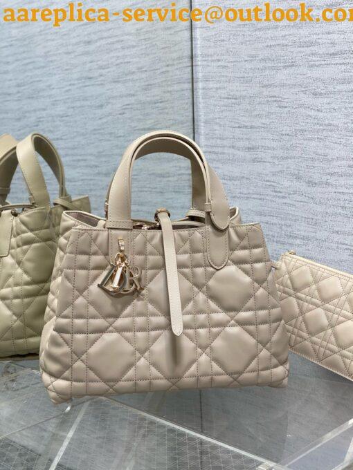 Replica Dior M2821 Medium Dior Toujours Bag Beige Macrocannage Calfskin 15