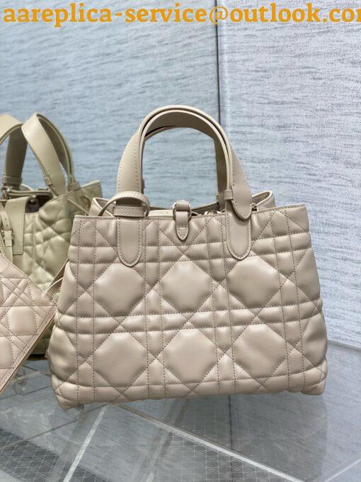 Replica Dior M2821 Medium Dior Toujours Bag Beige Macrocannage Calfskin 24