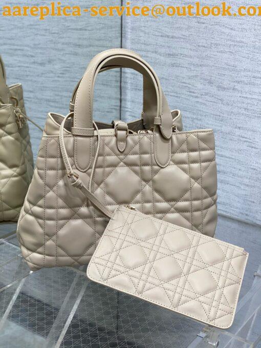 Replica Dior M2821 Medium Dior Toujours Bag Beige Macrocannage Calfskin 26